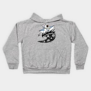 astronaut sailing illustration Kids Hoodie